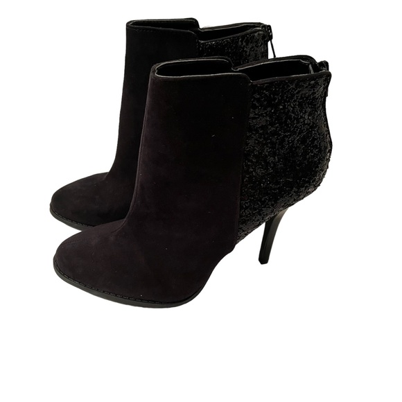 Mossimo Black Women’s Sparkle Back Zip Stiletto Heel Booties NWOT Size 7 1/2 - Picture 5 of 7